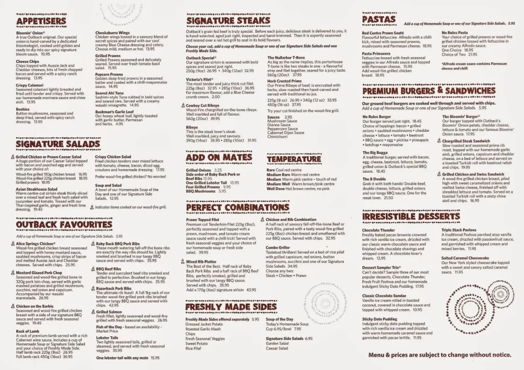 Outback Secret Menu
